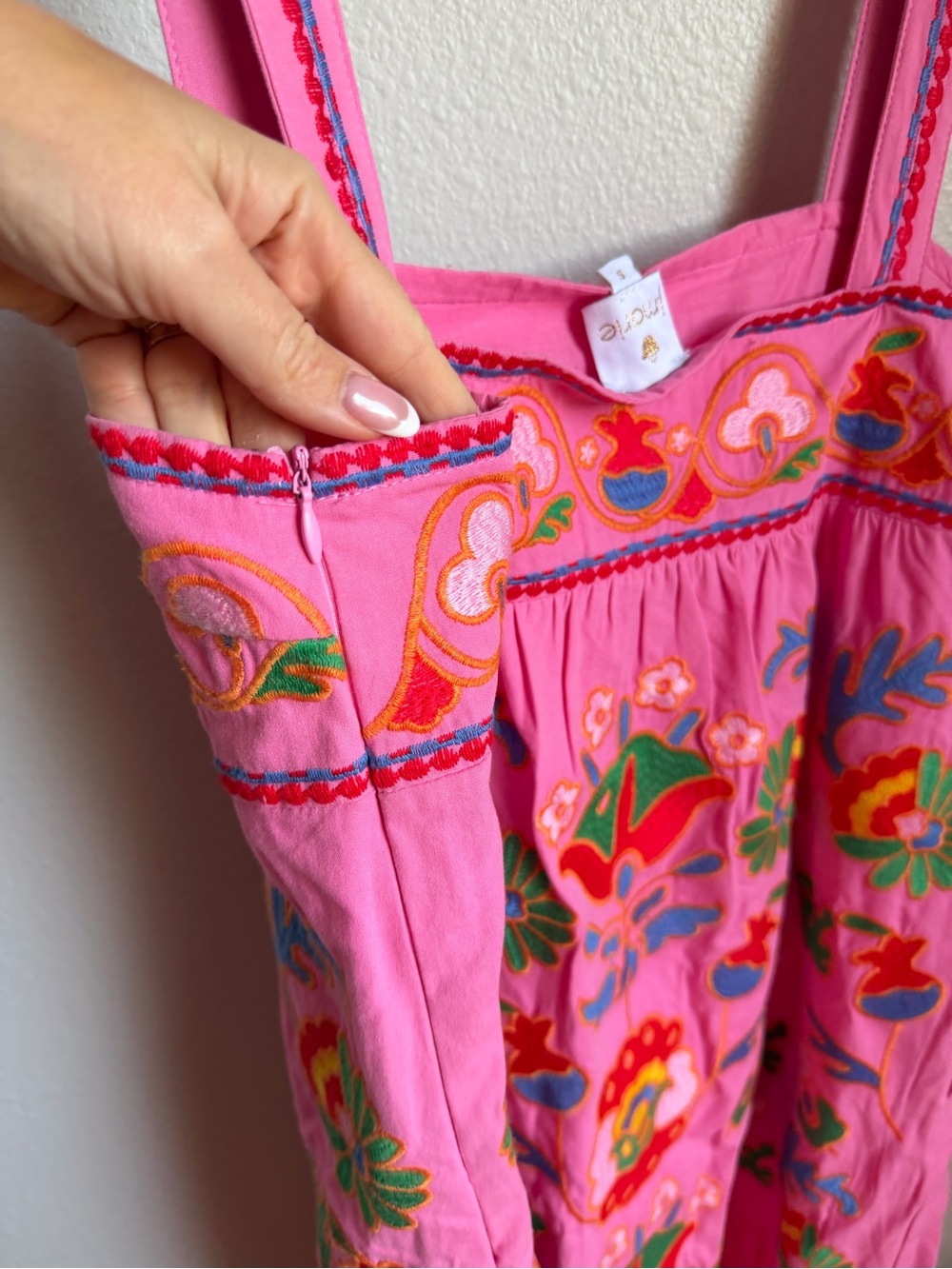NWT J.Marie HOT PINK EMBROIDERED LANDON MIDI DRESS Sz S - Picture 13 of 13